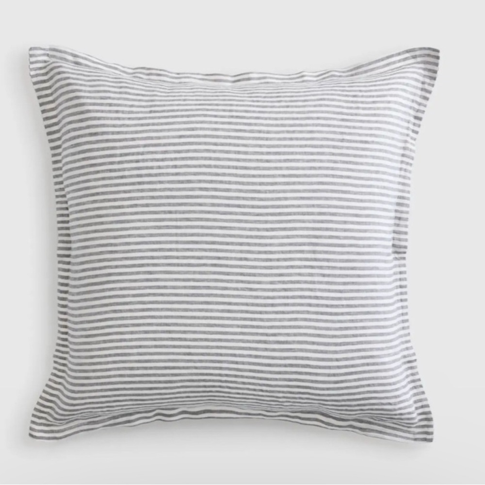 Quince Gray and White Striped Pillowcase